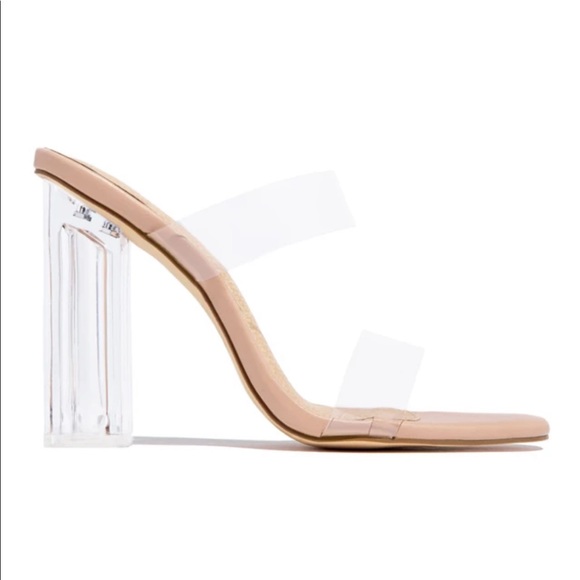 Miss Lola Nude/Clear Heels - Picture 2 of 10